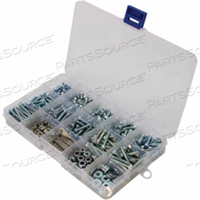 METRIC PHILLIPS PAN MACHINE SCREWS W/NUTS, 18-8 STAINLESS STEEL, SM. DRAWER ASST, 20 ITEMS, 750 PCS 