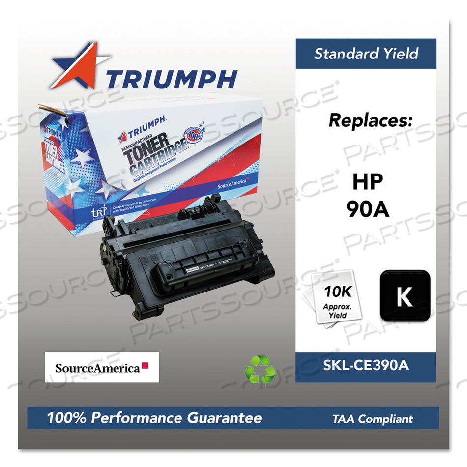 751000NSH1221 REMANUFACTURED CE390A (90A) TONER, 10,000 PAGE-YIELD, BLACK by Triumph
