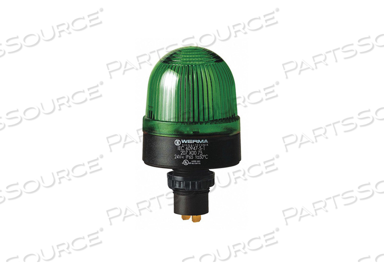 WARNING LIGHT GREEN 24VAC/DC DOME LENS by Werma WARNING LIGHT GREEN 24VAC/DC DOME LENS by Werma