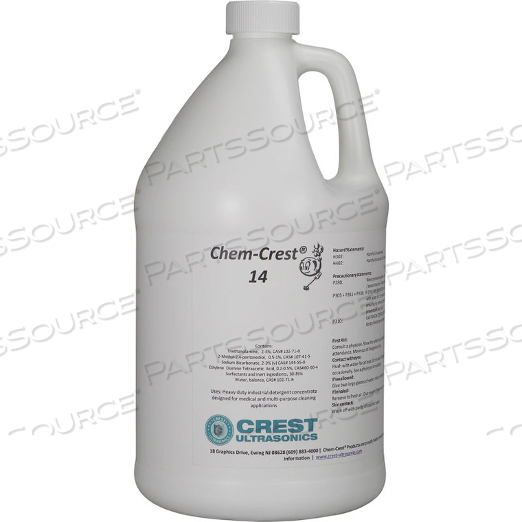 CHEM CREST 14 GENERAL PURPOSE WASH SOLUTION - 5 GALLON PAIL - CREST ULTRASONIC by Crest Ultrasonics CHEM CREST 14 GENERAL PURPOSE WASH SOLUTION - 5 GALLON PAIL - CREST ULTRASONIC by Crest Ultrasonics