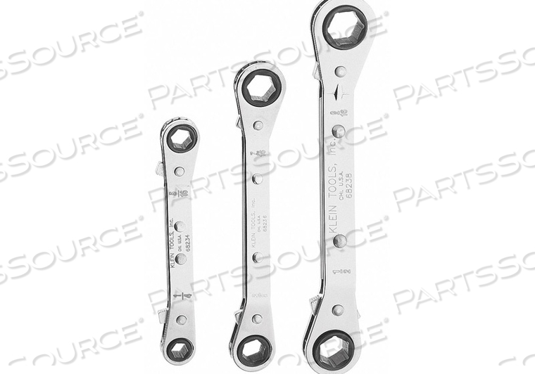 RATCHETING OFFSET BOX WRENCH SET, 3-PC. W/ POUCH by Klein Tools RATCHETING OFFSET BOX WRENCH SET, 3-PC. W/ POUCH by Klein Tools