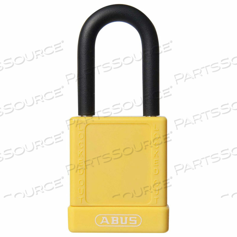 74/40 KEYED DIFFERENT LOCKOUT PADLOCK, 1-1/2-INCH NON-CONDUCTIVE SHACKLE, YELLOW 