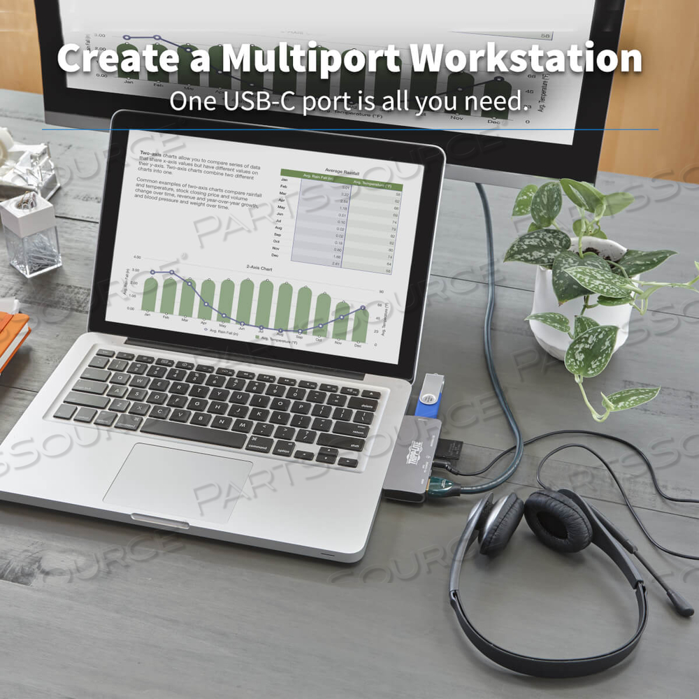 USB C DOCKING STATION HDMI USB-A SD/MICRO SD PD CHARGING GRAY by Tripp Lite