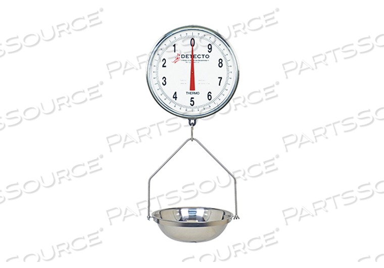 HANGING DIAL SCALE, 32 LB, DUAL DIAL, STAINLESS STEEL WITH GLASS DIAL COVER by Detecto Scale / Cardinal Scale HANGING DIAL SCALE, 32 LB, DUAL DIAL, STAINLESS STEEL WITH GLASS DIAL COVER by Detecto Scale / Cardinal Scale