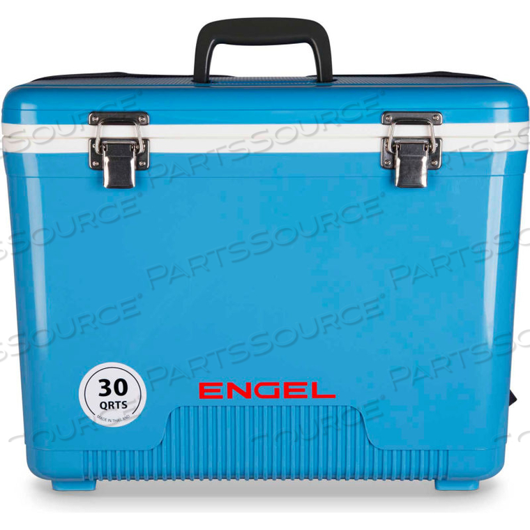 COOLER/DRY BOX 30 QT., BLUE, POLYPROPYLENE 