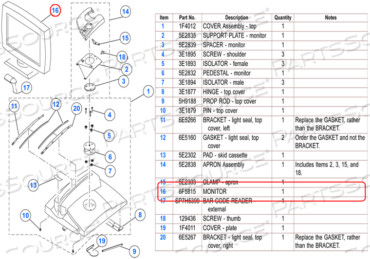 TOUCH EETI MONITOR, 19 IN by Carestream Health, Inc.