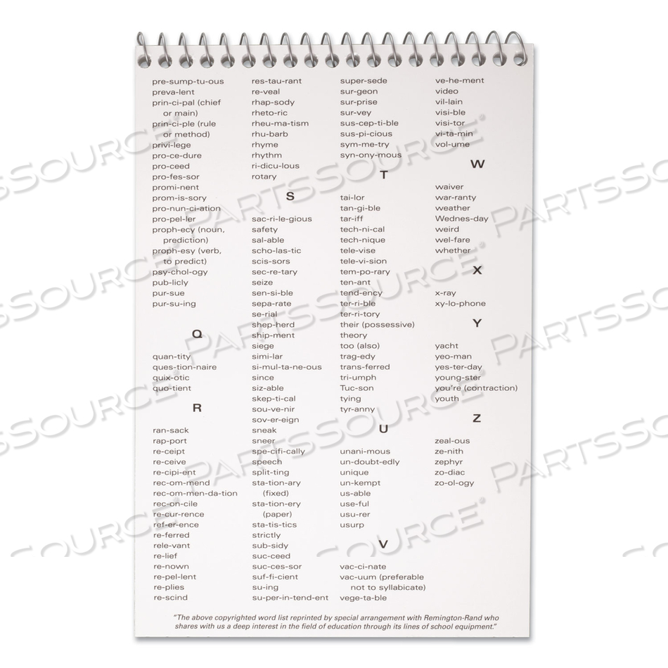 SPELL-WRITE WIREBOUND STENO PAD, GREGG RULE, RANDOMLY ASSORTED COVER COLORS, 80 WHITE 6 X 9 SHEETS by Mead