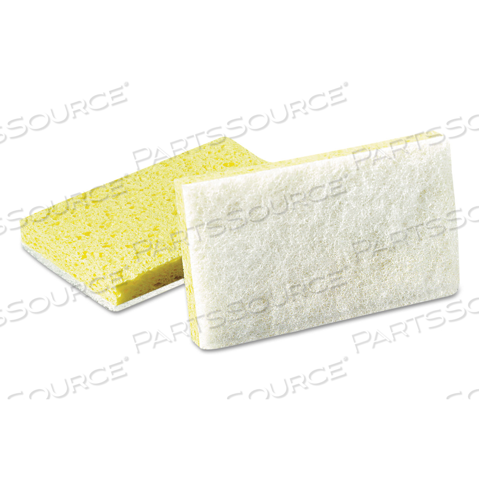 LIGHT-DUTY SCRUBBING SPONGE, #63, 3.6 X 6.1, 0.7" THICK, YELLOW/WHITE by 3M Consumer LIGHT-DUTY SCRUBBING SPONGE, #63, 3.6 X 6.1, 0.7" THICK, YELLOW/WHITE by 3M Consumer
