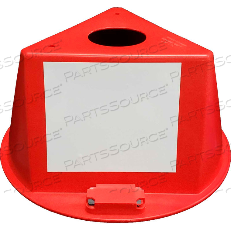 INVENTORY CONTROL CONE, 3 SIDED WITH MAGNETS & DRY ERASE DECALS - RED by Cee-Jay Research & Sales, LLC