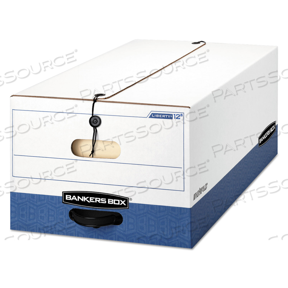 LIBERTY HEAVY-DUTY STRENGTH STORAGE BOXES, LEGAL FILES, 15.25" X 24.13" X 10.75", WHITE/BLUE by Bankers Box