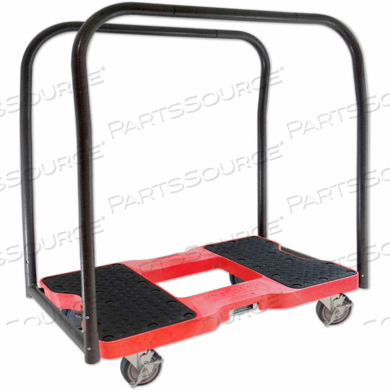 PANEL CART DOLLY RED 1500 LB. CAP., STEEL FRAME, STRAP OPTION, 4" CASTERS by Snap-Loc