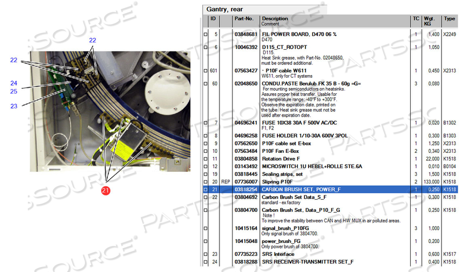 CARBON BRUSH SET, POWER_F 