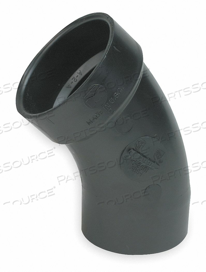45° STREET ELBOW, 4 IN X 4 IN FITTING PIPE SIZE, SCHEDULE 40, MALE SPIGOT X FEMALE SOCKET, BLACK by Charlotte Pipe And Foundry Co.