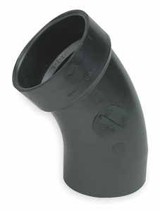 45° STREET ELBOW, 4 IN X 4 IN FITTING PIPE SIZE, SCHEDULE 40, MALE SPIGOT X FEMALE SOCKET, BLACK by Charlotte Pipe And Foundry Co.