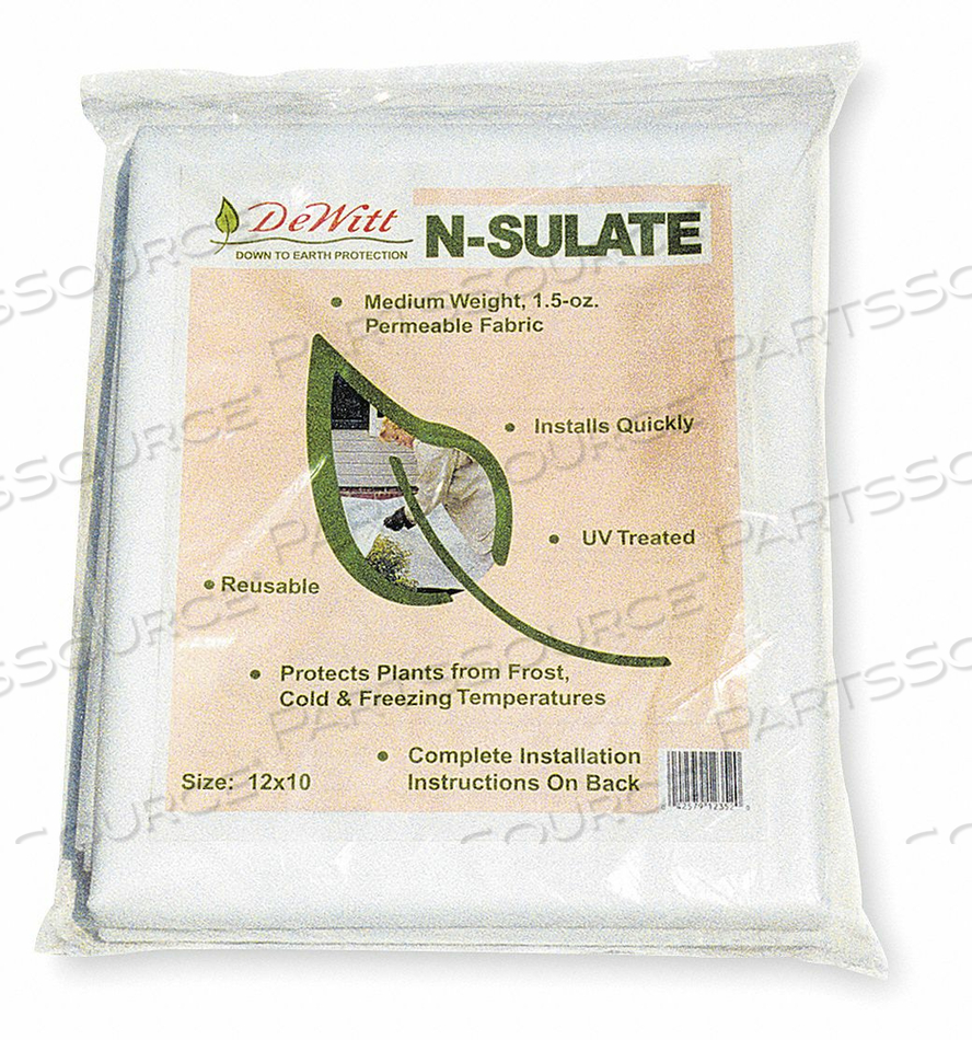 PLANT PROTECTION FABRIC, 10 FT OVERALL WD, 12 FT OVERALL LG, POLYPROPYLENE by DeWitt