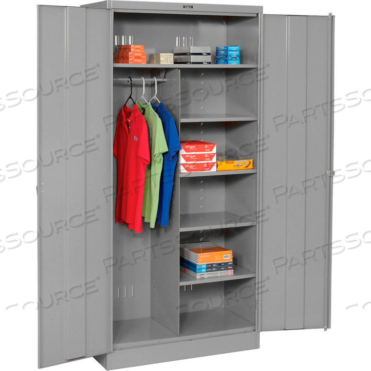 COMBINATION METAL STORAGE CABINET - 36X18X72 MEDIUM GREY by Tennsco Corp.