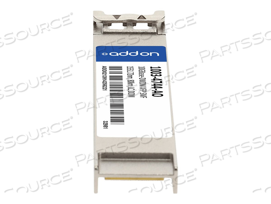 ADDON, XFP TRANSCEIVER MODULE (EQUIVALENT TO: OPTELIAN 1003-4744), 10 GIGE, 10GBASE-DWDM, LC SINGLE-MODE, UP TO 49.7 MILES, 1551.72 NM, TAA  by ADDON