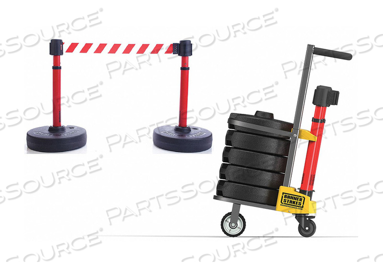 PLUS BARRICADE SYSTEM RED W/ WHT STRIPES by Banner Stakes