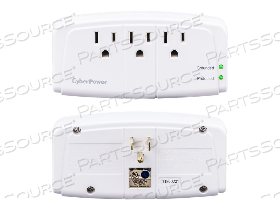 ESSENTIAL CSB300W, SURGE PROTECTOR, AC 125 V, OUTPUT CONNECTORS: 3 by CyberPower