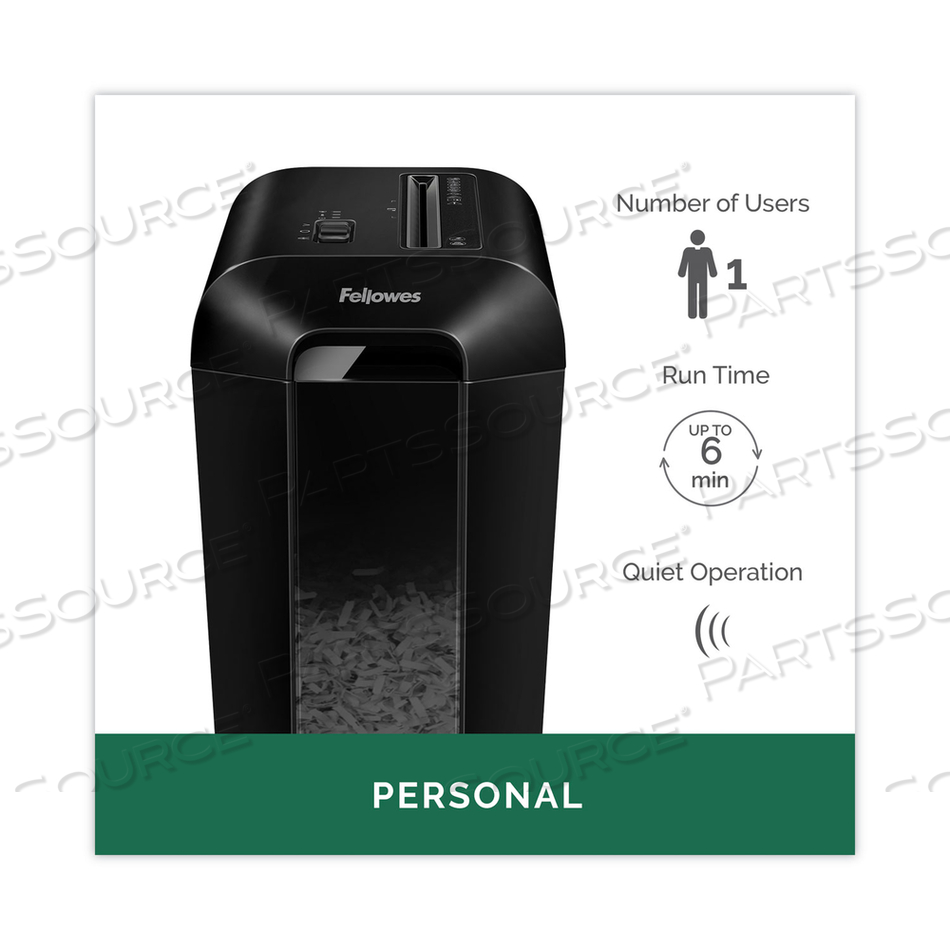 POWERSHRED LX65 CROSS-CUT SHREDDER, 10 MANUAL SHEET CAPACITY by Fellowes