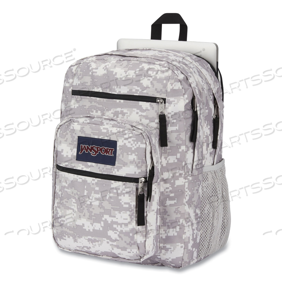 BIG STUDENT BACKPACK, FITS DEVICES UP TO 14.9", POLYESTER, 13 X 10 X 17.5, 8-BIT CAMO 