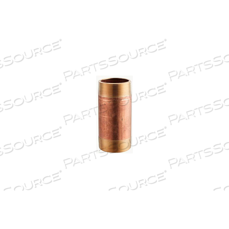 3/4 IN. X 4 IN. LEAD FREE RED BRASS PIPE NIPPLE - 140 PSI - DOMESTIC by Merit Brass Company