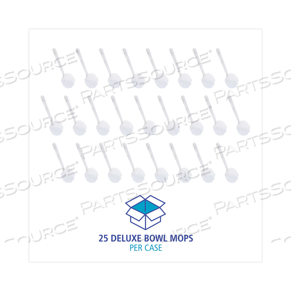 DELUXE BOWL MOP, 10" HANDLE, 2" MOP HEAD, WHITE by Boardwalk DELUXE BOWL MOP, 10" HANDLE, 2" MOP HEAD, WHITE by Boardwalk