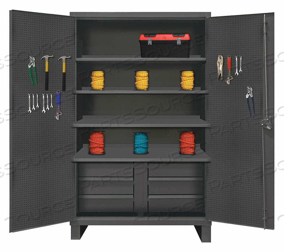 HEAVY DUTY PEGBOARD & SHELF CABINET - 12 GAUGE 48-3/16"WX24-1/16"DX78"H by Durham Manufacturing Company HEAVY DUTY PEGBOARD & SHELF CABINET - 12 GAUGE 48-3/16"WX24-1/16"DX78"H by Durham Manufacturing Company