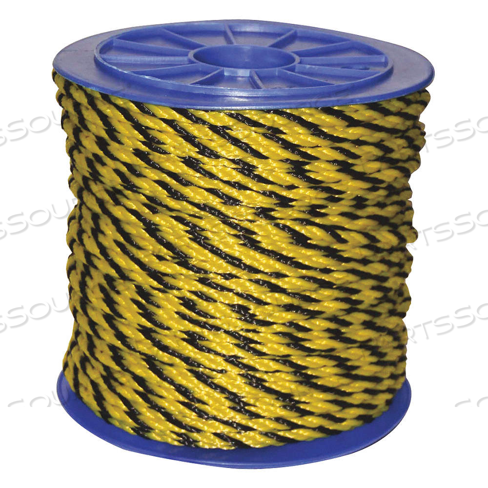 GENERAL PURPOSE UTILITY ROPE, TWISTED, 5/16 IN DIA, 325 LB WORKING LOAD LIMIT, BLACK by Approved Vendor