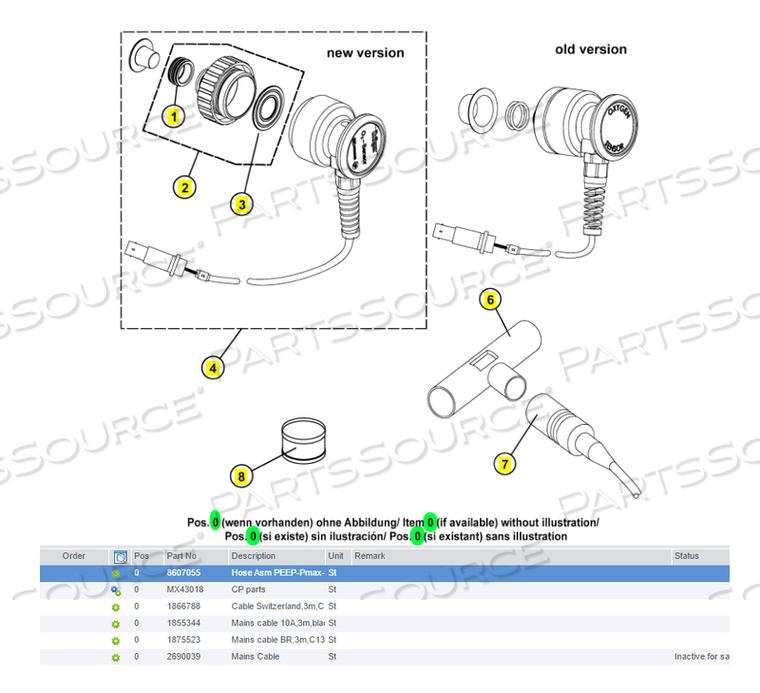 COMBINATION MEASUREMENT HOSE PEEP-APL COSY, LEFT by Draeger Inc.