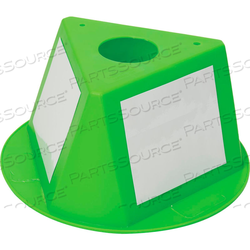 INVENTORY CONTROL CONE, 3 SIDED WITH DRY ERASE DECALS - LIME by Cee-Jay Research & Sales, LLC