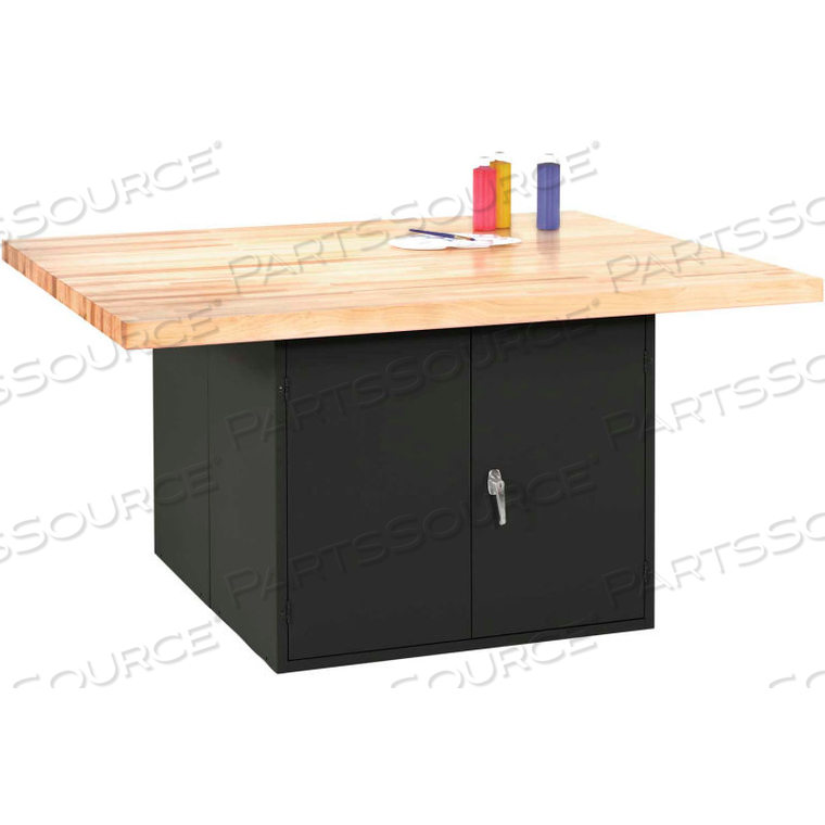 4-STATION WORKBENCH W/0 VISES (DOUBLE DOOR) - BLACK by Diversified Woodcrafts 4-STATION WORKBENCH W/0 VISES (DOUBLE DOOR) - BLACK by Diversified Woodcrafts