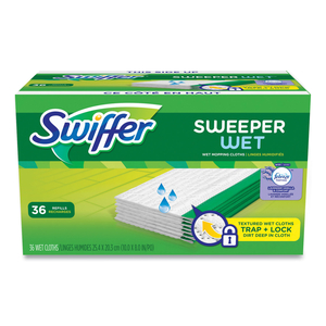 WET REFILL CLOTHS, 10 X 8, LAVENDER VANILLA AND COMFORT, WHITE, 36/CARTON by Swiffer