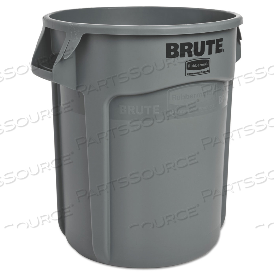 VENTED ROUND BRUTE CONTAINER, 20 GAL, PLASTIC, GRAY by Rubbermaid Medical Division
