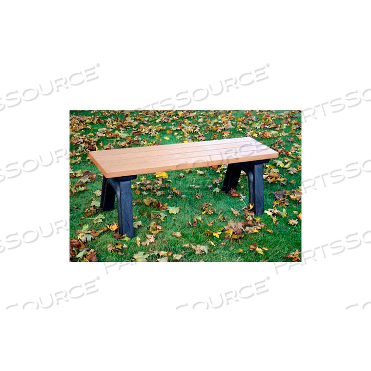 DELUXE 4 FT. FLAT BENCH, CEDAR BENCH/BLACK FRAME by Polly Products