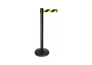 BARRIER POST BLACK/YELLOW DIAGONAL BELT by Queueway