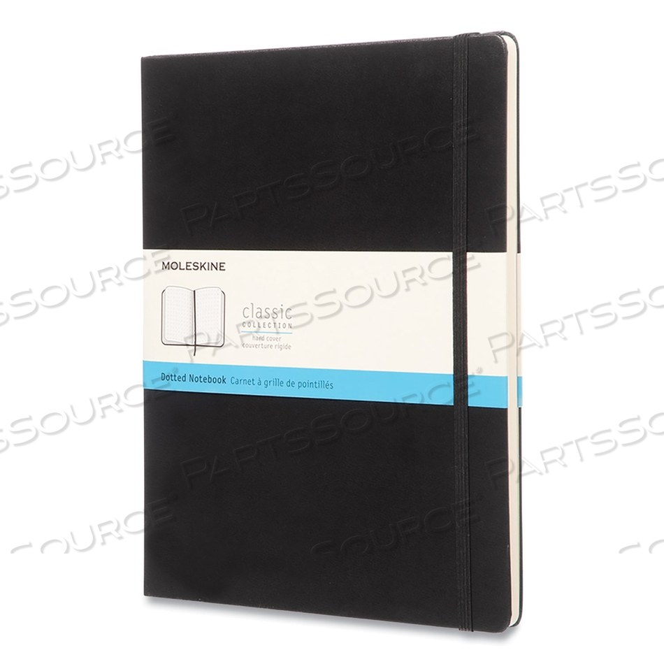 CLASSIC COLLECTION HARD COVER NOTEBOOK, 1 SUBJECT, DOTTED RULE, BLACK COVER, 10 X 7.5, 80 SHEETS 