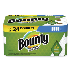 SELECT-A-SIZE KITCHEN ROLL PAPER TOWELS, 2-PLY, 5.9 X 11, WHITE, 90 SHEETS/DOUBLE ROLL, 12 ROLLS/CARTON by Bounty