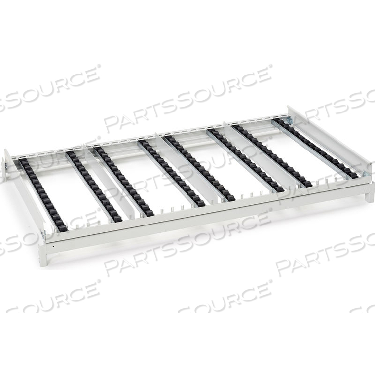 FIFO FLOW RACK M53 ROLLER TOP REAR EXTENSION ESD, 50-7/20"W X 30-4/25 X 4-10/77"H - GRAY by Treston