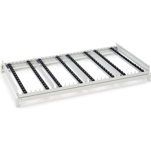 FIFO FLOW RACK M53 ROLLER TOP REAR EXTENSION ESD, 50-7/20"W X 30-4/25 X 4-10/77"H - GRAY by Treston FIFO FLOW RACK M53 ROLLER TOP REAR EXTENSION ESD, 50-7/20"W X 30-4/25 X 4-10/77"H - GRAY by Treston