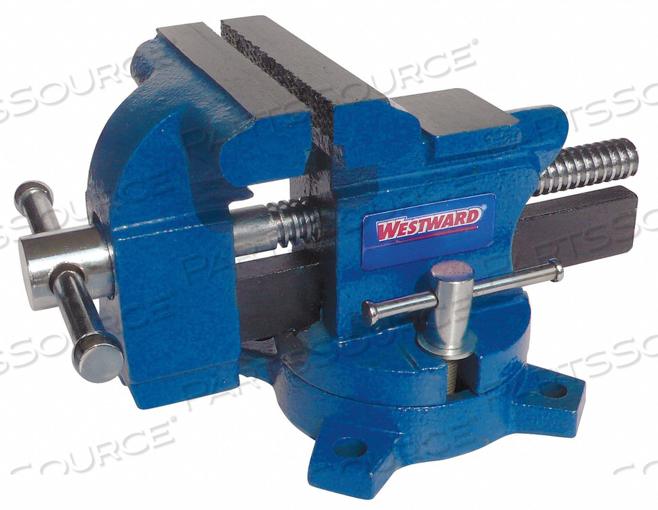 COMBINATION VISE, BODY TENSILE STRENGTH 30,000 PSI, SPINDLE TYPE UNCOVERED, JAW FACE WIDTH 3 1/2 IN, JAW OPENING - MAXIMUM 3 1/2 IN, THROAT by Westward COMBINATION VISE, BODY TENSILE STRENGTH 30,000 PSI, SPINDLE TYPE UNCOVERED, JAW FACE WIDTH 3 1/2 IN, JAW OPENING - MAXIMUM 3 1/2 IN, THROAT by Westward