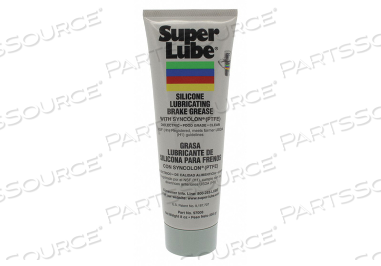 SILICONE LUBRICATING GREASE, 8 OZ CONTAINER, TUBE, WHITE, SEMI SOLID, MILD, NLGI GRADE 2, 572 DEG F, -40 TO 500 DEG F, MEETS OSHA, TSCA, SARA, NS by Super Lube