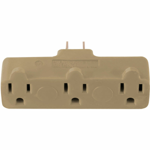 GOGREEN POWER, 3 OUTLET TRI-TAP RUBBER ADAPTER, BEIGE by Perf Power Go Green