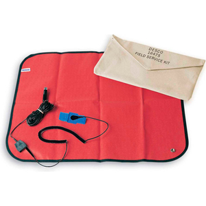 VINYL PORTABLE MAT WITH WRIST STRAP 18"D X 22"W - RED by Desco