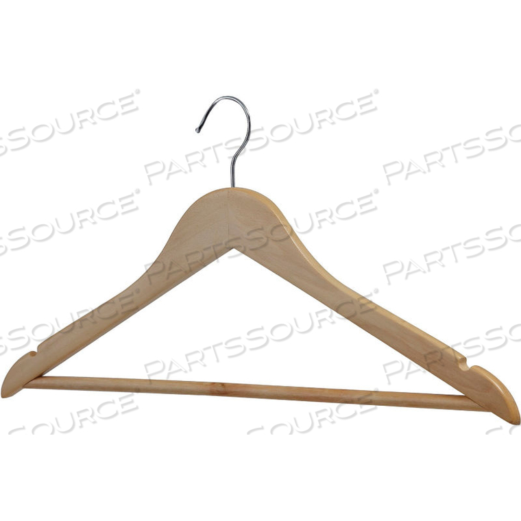 WOODEN COAT HANGER - PACK OF 30 by Lorell