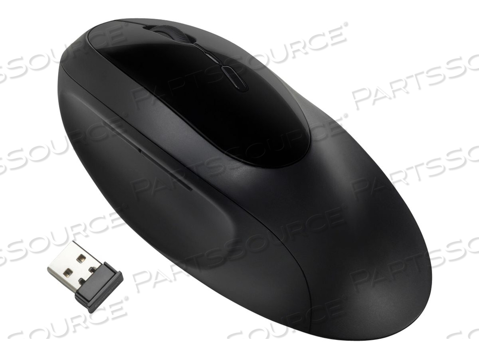 PRO FIT ERGO WIRELESS MOUSE, MOUSE, ERGONOMIC, RIGHT-HANDED, 5 BUTTONS, WIRELESS, 2.4 GHZ, BLUETOOTH 4.0 LE, USB WIRELESS RECEIVER, GRAY, BL by Kensington Computer Products