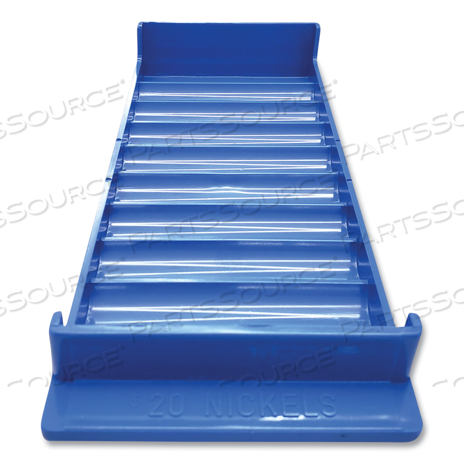 STACKABLE PLASTIC COIN TRAY, 10 COMPARTMENTS, STACKABLE, 3.75 X 10.5 X 1.5, BLUE by CONTROLTEK