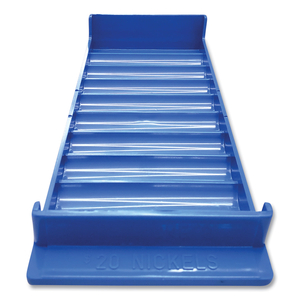 STACKABLE PLASTIC COIN TRAY, 10 COMPARTMENTS, STACKABLE, 3.75 X 10.5 X 1.5, BLUE by CONTROLTEK