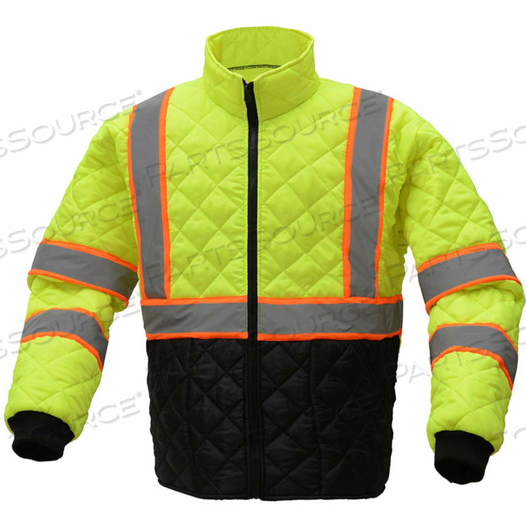 8007 QUILTED JACKET, CLASS 3, LIME/BLACK, 3XL by GSS Safety LLC