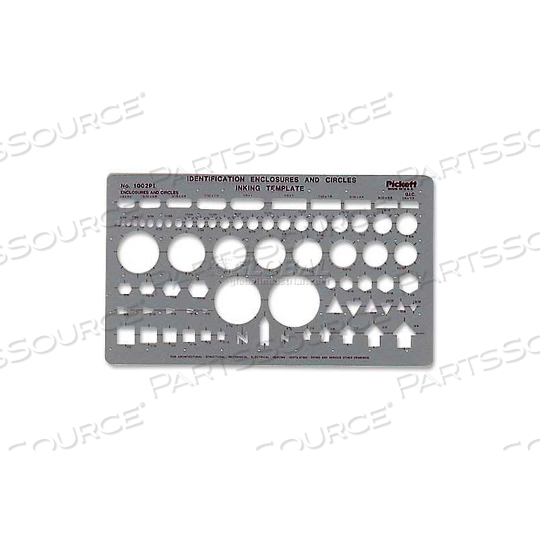 CIRCLE & ID TEMPLATE, 10"W X 5.9"H, GREY by Chartpak CIRCLE & ID TEMPLATE, 10"W X 5.9"H, GREY by Chartpak